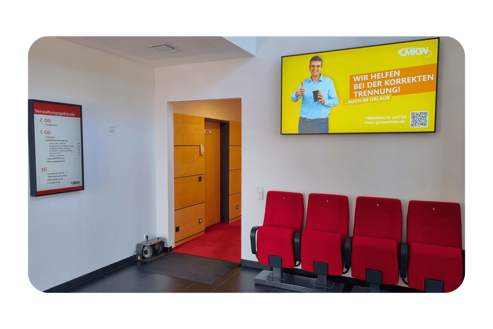 Digital Signage Displays im Wartebereich/Wartezimmer