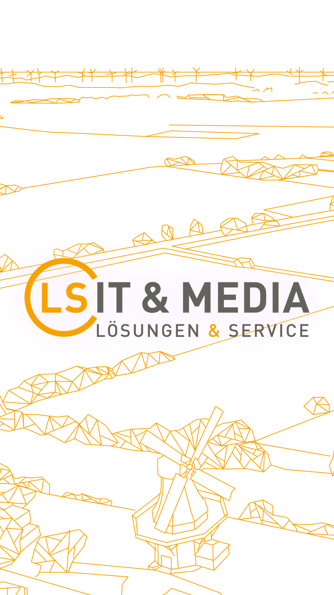 LS IT Media Logo vor ostfriesischer Landschaft